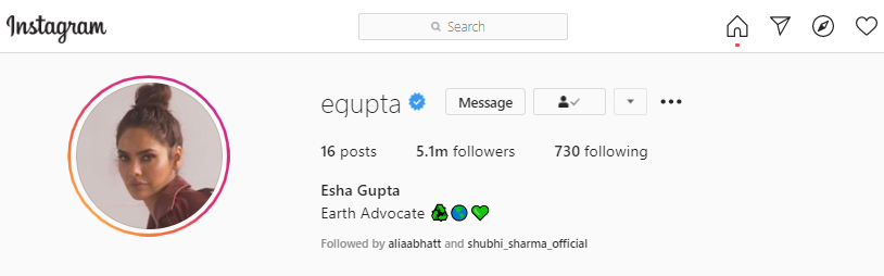 Esha Gupta Instagram After Deleting Photos