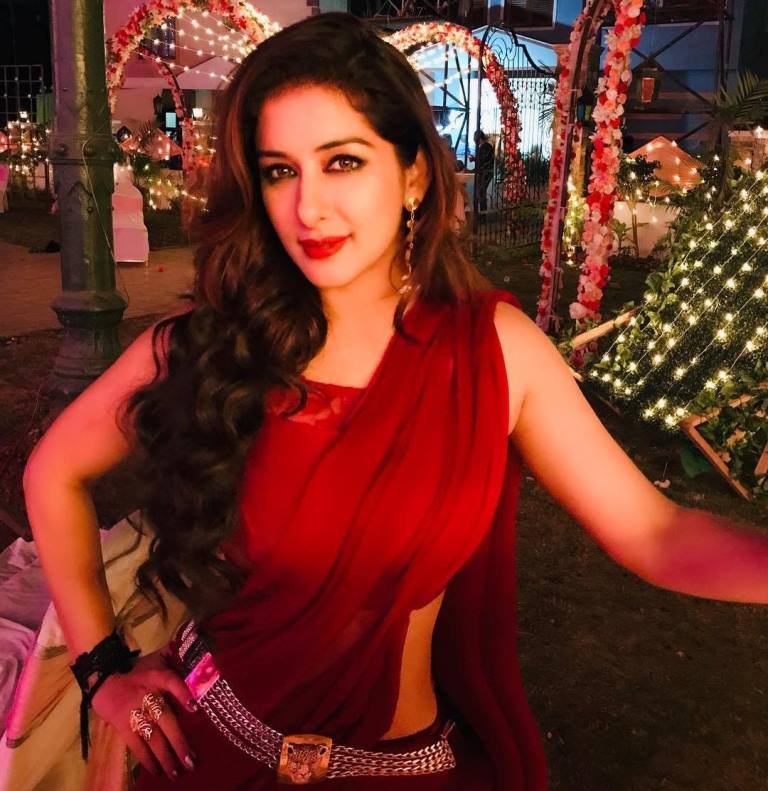 Sameksha Singh in Red Saree
