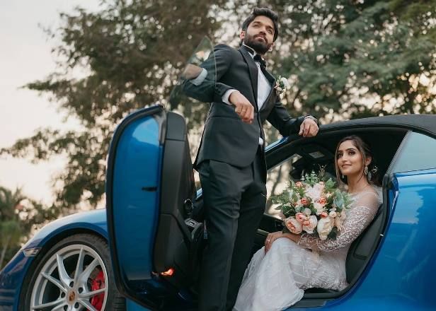 Reba Monica John with Her Husband