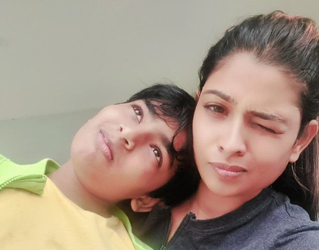 Maheshwari Chanakyan with her son Keshav