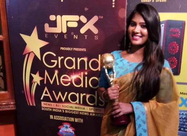 Dhivya Dhuraisamy won Grand Media Awards