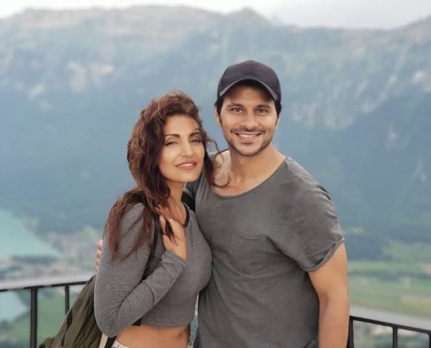 Navina Bole with her Husband Karan in Switzerland