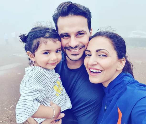 Navina Bole with her Husband and Daughter