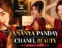 Ananya Panday का Chanel Beauty के साथ पहला Campaign, Red-Black Look में दिखा Festive Glam