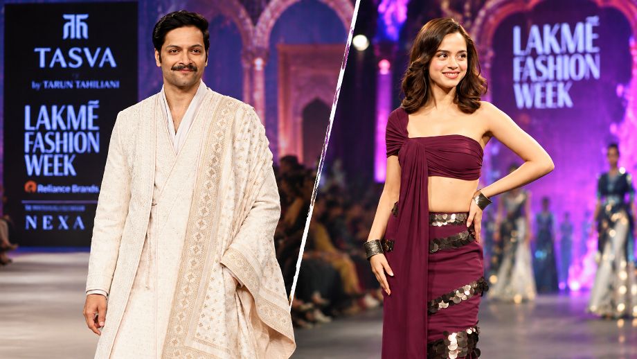 Lakmé Fashion Week 2026: Ali Fazal बने Royal Groom, Nitanshi Goel के Wine Lehenga ने बिखेरा Runway Glamour 1 Nitanshi Goel and Ali Fazal at Lakmé Fashion Week