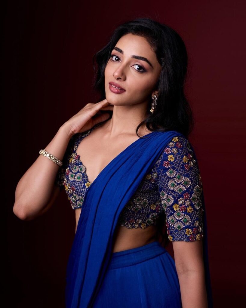 Preity Mukhundhan ने Traditional Look में ढाया कहर, Royal Blue Saree बनी Highlight 2 Preity Mukhundhan