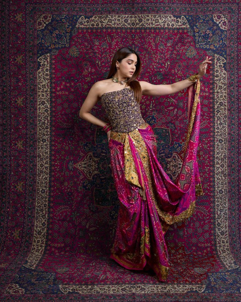 Sharvari Wagh ने मां की पुरानी Patola Saree को दिया नया अंदाज, इमोशनल हुईं एक्ट्रेस; जानें क्या है खास 5 Sharvari Wagh in her Mother's Saree