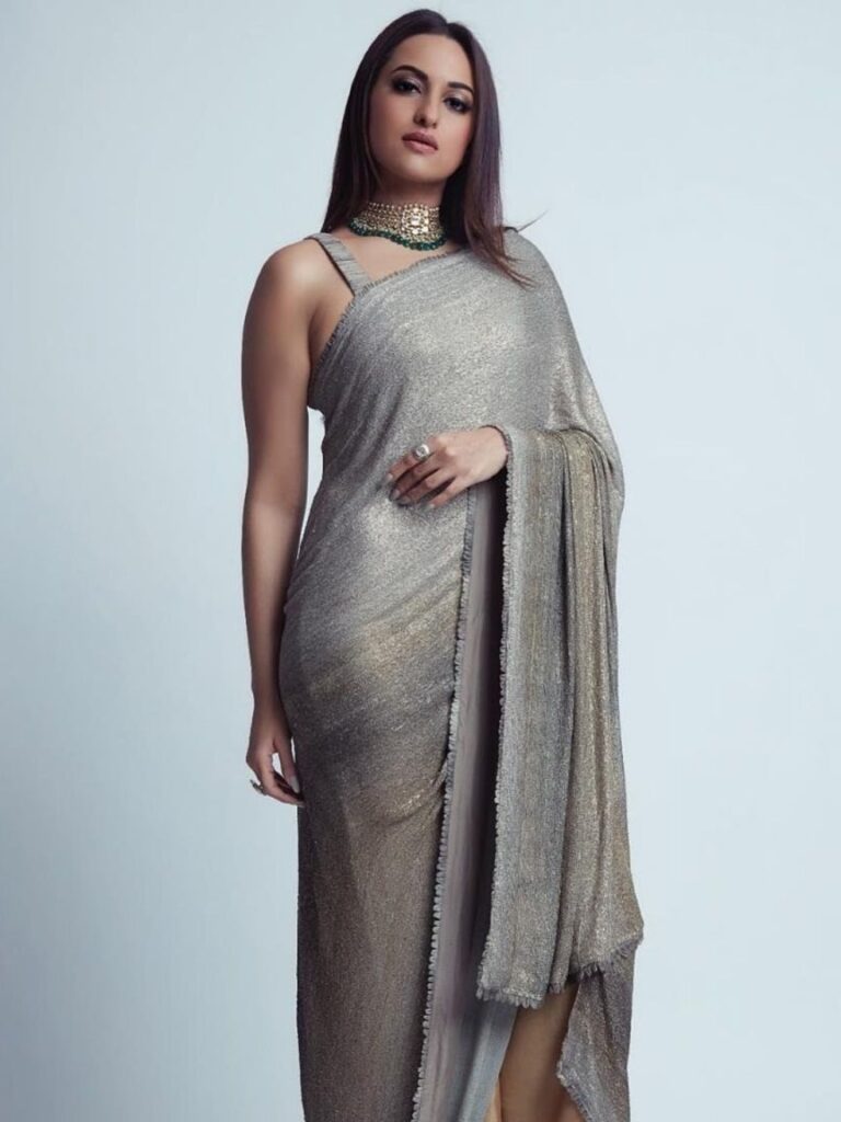 Sonakshi Sinha in Grey Colour Outfit