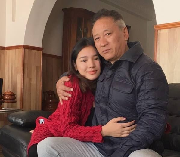 Tenzin Lhakyila with her Father