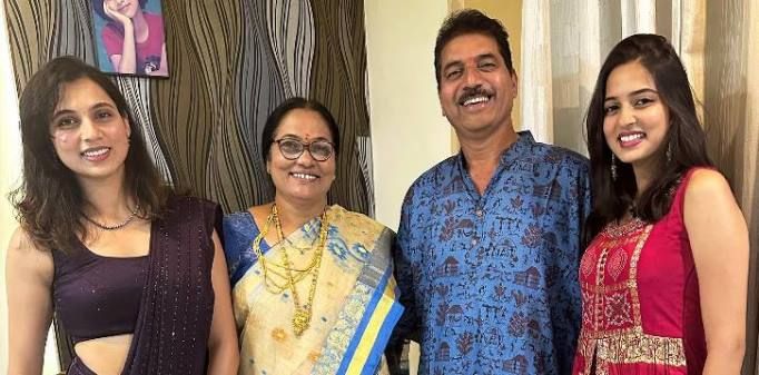 Vidula Chougule with her Parents