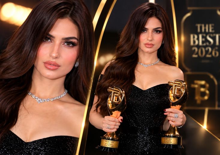 Yasmin Ezz ने The Best Awards 2026 में जीते दो बड़े सम्मान, Black Gown Look ने खींचा ध्यान 1 Yasmin Ezz - The Best Awards 2026