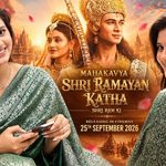 Anjali Arora in green saree promoting Mahakavya Shri Ramayan Katha