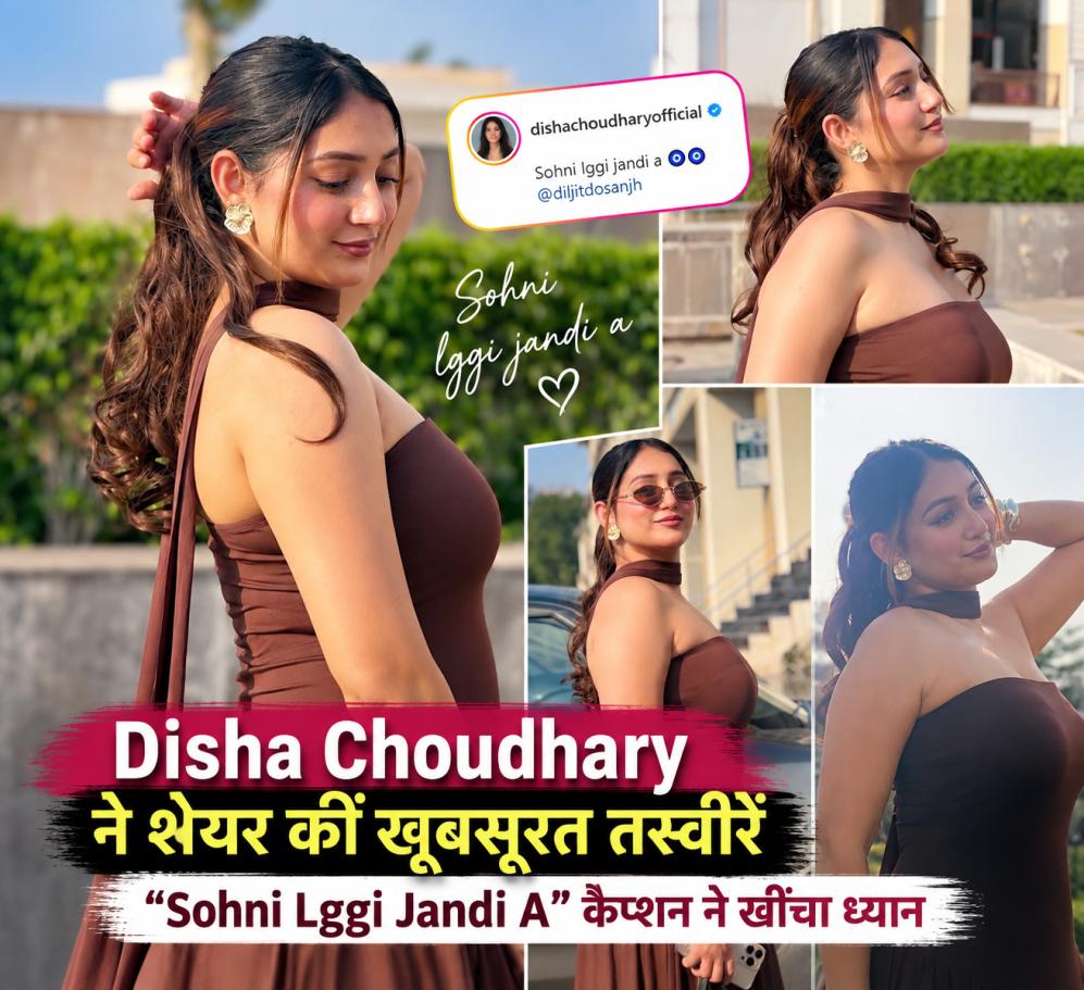 Disha Choudhary in a brown outfit posing in her latest photos