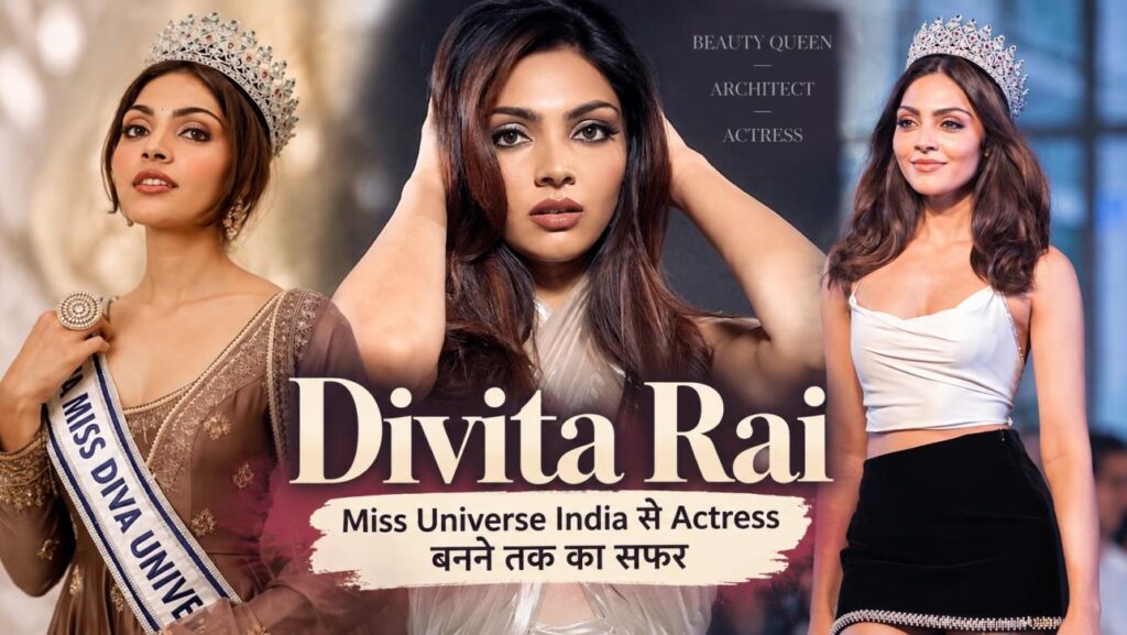 Divita Rai कौन हैं? Miss Universe India से Actress बनने तक का सफर, Adhyayan Suman की नई Film से फिर चर्चा में 1 Divita Rai in a pageant crown and glamorous looks