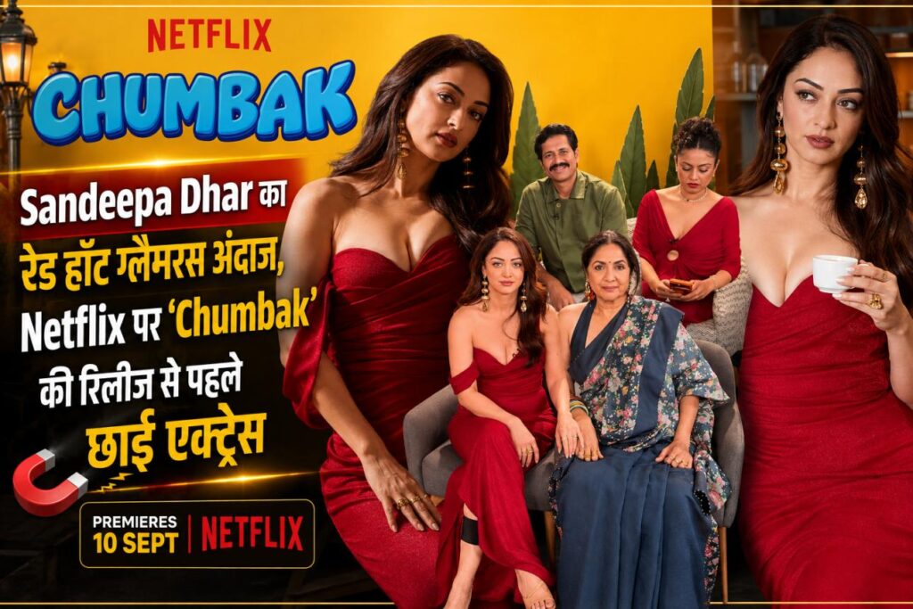 Sandeepa Dhar रेड ड्रेस में Chumbak के Netflix प्रमोशन के दौरान ग्लैमरस अंदाज में नजर आती हुईं